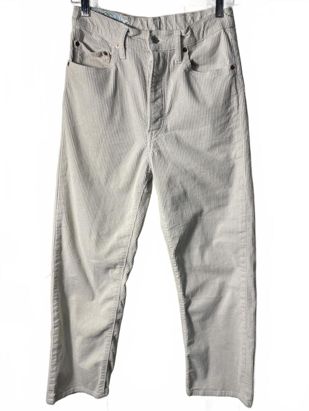 Levis Straus and Co Corduroy Pants Women's 27 White Button Casual Everyday EUC
